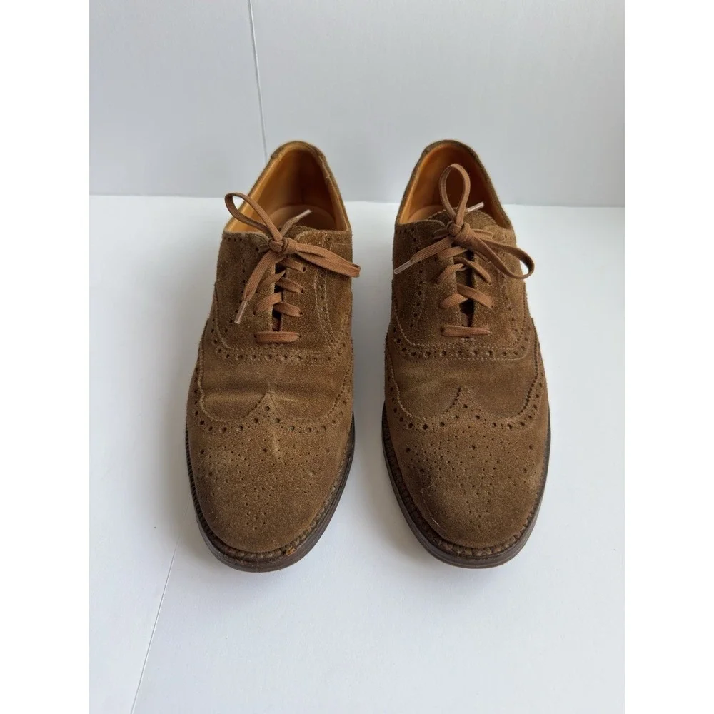 Polo Ralph Lauren Men's Brenton Suede Wingtip Tobacco Brown Dress Casual Shoe 9D - Picture 7 of 13
